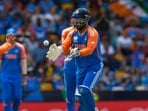 Rishabh Pant celebrates the dismissal of Afghanistan's Gulbadin Naib during the ICC men's Twenty20 World Cup 2024 Super Eight cricket match Rishabh Pant celebrates the dismissal of Afghanistan's Gulbadin Naib during the ICC men's Twenty20 World Cup 2024 Super Eight cricket match