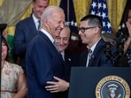 DACA recipient Javier Quiroz Castro introduces U.S. President Joe Biden, before the announcement an executive action to provide immigration relief for spouses of U.S. citizens, coinciding with the 12th anniversary of the Deferred Action for Childhood Arrivals (DACA) program, at the White House in Washington, U.S., June 18, 2024.