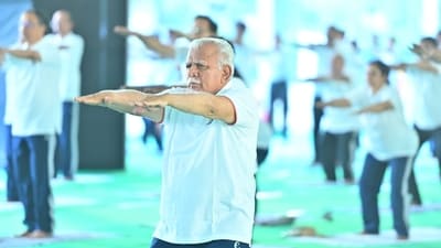 Union housing and urban affairs minister Manohar Lal Khattar participating in 2024 International Yoga Day celebrations (Manohar Lal Khattar) Union housing and urban affairs minister Manohar Lal Khattar participating in 2024 International Yoga Day celebrations (Manohar Lal Khattar)