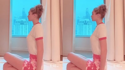 Supermodel Gigi Hadid also once posted a video of herself practising some simple yoga asanas. Supermodel Gigi Hadid also once posted a video of herself practising some simple yoga asanas.