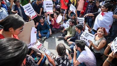 A protest outside the ministry of education over alleged irregularities in the NEET-UG exam in New Delhi (HT Photo/Representative Image) A protest outside the ministry of education over alleged irregularities in the NEET-UG exam in New Delhi (HT Photo/Representative Image)