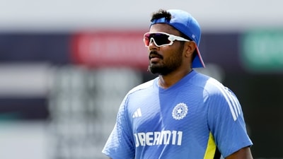 India's Sanju Samson during a practice session ahead of the Super 8 match against Afghanistan, in Barbados (Surjeet Yadav) India's Sanju Samson during a practice session ahead of the Super 8 match against Afghanistan, in Barbados (Surjeet Yadav)