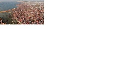 Aerial view of pilgrims at the Sangam in 2019 during Kumbh. (File photo) Aerial view of pilgrims at the Sangam in 2019 during Kumbh. (File photo)