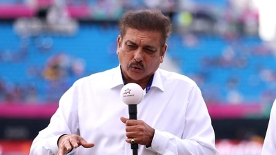 Ravi Shastri working for broadcast prior to the ICC Men's T20 Cricket World Cup West Indies & USA 2024 match (Getty Images via AFP) Ravi Shastri working for broadcast prior to the ICC Men's T20 Cricket World Cup West Indies & USA 2024 match (Getty Images via AFP)