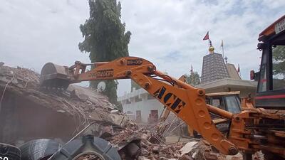 Chandigarh MC teams had demolished rooms built at a temple located in Subhash Nagar Mani Majra. (HT File) Chandigarh MC teams had demolished rooms built at a temple located in Subhash Nagar Mani Majra. (HT File)