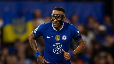 Former Arsenal and Barcelona striker Pierre-Emerick Aubameyang was also seen wearing a protective mask on several occasions in the past. During his time at Chelsea, Aubameyang wore it in the Champions League match against Red Bull Salzburg. (AP)