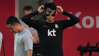 South Korea's Son Heung-min was also seen wearing the mask during the 2022 FIFA World Cup. (AP)