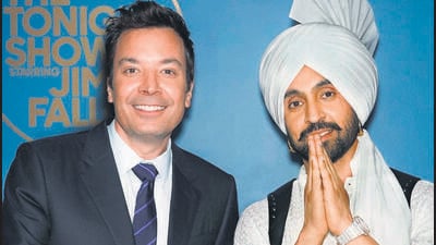 Jimmy Fallon with Diljit Dosanjh (Instagram/diljitdosanjh) Jimmy Fallon with Diljit Dosanjh (Instagram/diljitdosanjh)