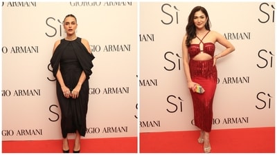 Neha Dhupia looked fashionable in a black dress with interesting sleeves. Riddhima Pandit was stunning in a red dress. Neha Dhupia looked fashionable in a black dress with interesting sleeves. Riddhima Pandit was stunning in a red dress.