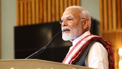 Prime Minister Narendra Modi addresses the 'Empowering Youth, Transforming J&K' programme, in Srinagar. (PTI) Prime Minister Narendra Modi addresses the 'Empowering Youth, Transforming J&K' programme, in Srinagar. (PTI)