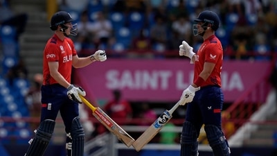 England's collapse continued until Harry Brook started staging a fightback after the 13th over. Livingstone joined the party and England suddenly raced ahead when they 21 runs in the 17th over. (PTI) England's collapse continued until Harry Brook started staging a fightback after the 13th over. Livingstone joined the party and England suddenly raced ahead when they 21 runs in the 17th over. (PTI)