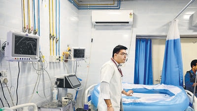 RML hospital did not report any fresh cases of heatstroke in its emergency ward on Friday. (Vipin Kumar/HT Photo) RML hospital did not report any fresh cases of heatstroke in its emergency ward on Friday. (Vipin Kumar/HT Photo)