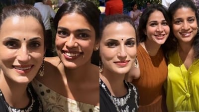 Shilpa Reddy, who attended the bash clicked selfies with Ram’s sisters Sreeja and Sushmita, apart from Lavanya Tripathi. 