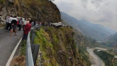 The Himachal Pradesh Road Transport Corporation (HRTC) bus that met with an accident in Jubbal sub division of Shimla district on Friday. (X) The Himachal Pradesh Road Transport Corporation (HRTC) bus that met with an accident in Jubbal sub division of Shimla district on Friday. (X)