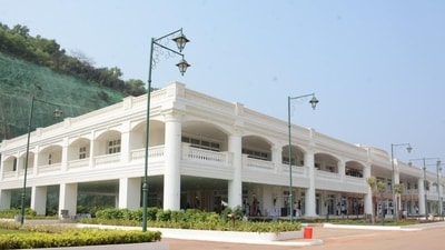 The complex is spread over 9.88 acres atop Rushikonda hills in Visakhapatnam. (HT photo)