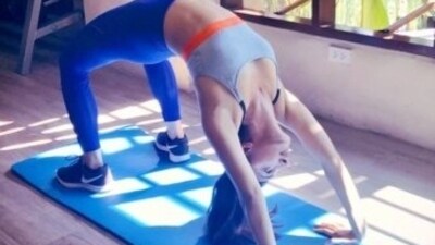Kiara Advani wished "Happy Yoga Day" to her Instagram family with a picture of herself doing Chakrasana. This yoga asana, also known as Urdhva Dhanurasana or the Wheel Pose, is known for several health benefits such as stretching the core muscles, increasing lung capacity and aiding digestion. (Instagram) Kiara Advani wished "Happy Yoga Day" to her Instagram family with a picture of herself doing Chakrasana. This yoga asana, also known as Urdhva Dhanurasana or the Wheel Pose, is known for several health benefits such as stretching the core muscles, increasing lung capacity and aiding digestion. (Instagram)