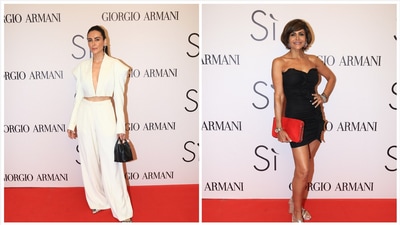 Elnaaz Nourozi in a white jacket-white pants combo. Mandira Bedi stuck to her little black dress staple, showing off her tones arms and legs. Elnaaz Nourozi in a white jacket-white pants combo. Mandira Bedi stuck to her little black dress staple, showing off her tones arms and legs.
