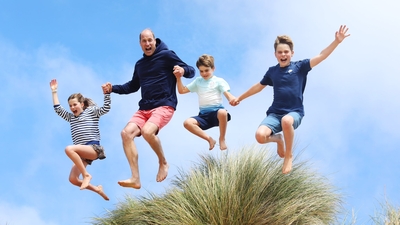Prince George (10), Princess Charlotte (9), and Prince Louis (6) shared a new photo, again clicked by Kate Middleton, to wish their father, Prince William, on his 42nd birthday (Friday, June 21).