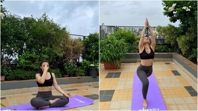 Soha Ali Khan shared a slew of pictures capturing the essence of yoga and how it is an important routine for each person in her family – from mom Sharmila Tagore to husband Kunal Kemmu, to daughter Inaaya. Soha shared pictures of herself in several yoga poses. (Instagram) Soha Ali Khan shared a slew of pictures capturing the essence of yoga and how it is an important routine for each person in her family – from mom Sharmila Tagore to husband Kunal Kemmu, to daughter Inaaya. Soha shared pictures of herself in several yoga poses. (Instagram)