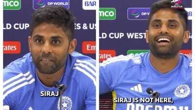 Suryakumar Yadav mistaken as Mohammed Siraj in T20 World Cup press conference Suryakumar Yadav mistaken as Mohammed Siraj in T20 World Cup press conference