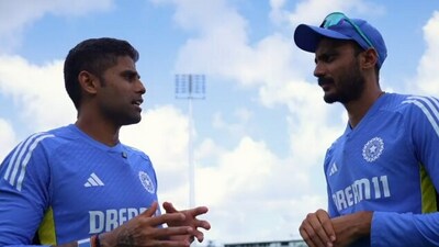Suryakumar Yadav (L) talks to Axar Patel after India's win over Afghanistan (BCCI) Suryakumar Yadav (L) talks to Axar Patel after India's win over Afghanistan (BCCI)