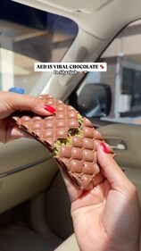 The chocolate bar is stuffed with pistachio cream (Instagram) The chocolate bar is stuffed with pistachio cream (Instagram)