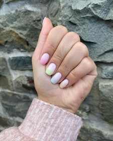 For pastel ombré nails, consider combining shades like blush pink, pale yellow, light blue and mint green (Photo: Instagram) For pastel ombré nails, consider combining shades like blush pink, pale yellow, light blue and mint green (Photo: Instagram)