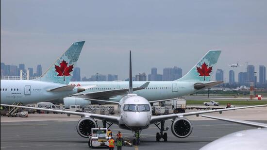 A view of the airport in Toronto, Canada on June 10. (AFP)