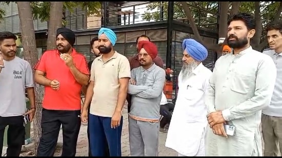 Family members of the injured waiting outside Sohana Hospital. (HT)