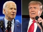 In this combination photo, President Joe Biden speaks May 2, 2024, in Wilmington, N.C., left, and Republican presidential candidate former President Donald Trump speaks at a campaign rally, May 1, 2024, in Waukesha, Wis.   (AP Photo)