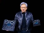 (FILES) NVIDIA's CEO Jensen Huang displays products on-stage during the annual Nvidia GTC Artificial Intelligence Conference at SAP Center in San Jose, California, on March 18, 2024.  (Photo by JOSH EDELSON / AFP)