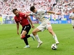 Czech Republic's Ladislav Krejci in action with Georgia's Otar Kakabadze