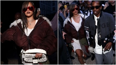 Rihanna showcased her impeccable style at the presentation of the American Sabotage Spring Summer 2025 collection. She looked super stylish in a white sleeveless bodycon dress paired with a brown oversized jacket featuring white fur detailing. Complemented with a stylish white clutch, a choker necklace, and red-trimmed sunglasses, she exuded sassiness. (Photo by Vianney Le Caer/Invision/AP) Rihanna showcased her impeccable style at the presentation of the American Sabotage Spring Summer 2025 collection. She looked super stylish in a white sleeveless bodycon dress paired with a brown oversized jacket featuring white fur detailing. Complemented with a stylish white clutch, a choker necklace, and red-trimmed sunglasses, she exuded sassiness. (Photo by Vianney Le Caer/Invision/AP)