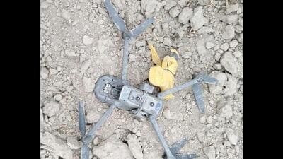 A drone and a packet seized from Lakha Singh Wala village of Ferozepur.
