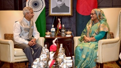 External Affairs Minister S Jaishankar held discussions with Bangladesh Prime Minister Sheikh Hasina in New Delhi on Friday. (ANI/PIB) External Affairs Minister S Jaishankar held discussions with Bangladesh Prime Minister Sheikh Hasina in New Delhi on Friday. (ANI/PIB)