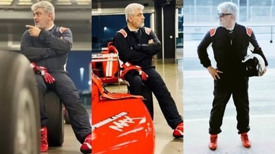 Ajith Kumar indulged in his love for racing in Dubai. Ajith Kumar indulged in his love for racing in Dubai.