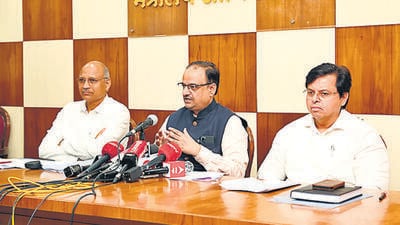 CET cell commissioner Dilip Sardesai along with the director of higher education Shailendra Devlankar, and the director of technical education Vinod Mohitkar addressed a conference at the Mantralaya on Saturday CET cell commissioner Dilip Sardesai along with the director of higher education Shailendra Devlankar, and the director of technical education Vinod Mohitkar addressed a conference at the Mantralaya on Saturday