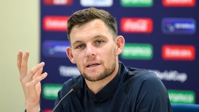Gerhard Erasmus of Namibia speaks during a press conference ahead of the start of the ICC Men's T20 WC (AFP) Gerhard Erasmus of Namibia speaks during a press conference ahead of the start of the ICC Men's T20 WC (AFP)
