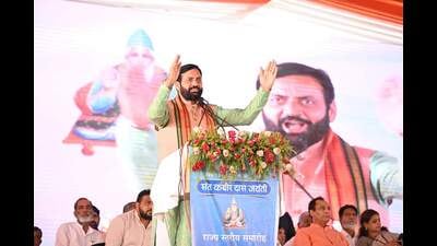 Haryana chief minister Nayab Saini addressing a gathering in Gohana on Saturday. (HT Photo) Haryana chief minister Nayab Saini addressing a gathering in Gohana on Saturday. (HT Photo)