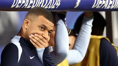 France's forward #10 Kylian Mbappe reacts after a draw in the UEFA Euro 2024 Group D football match between the Netherlands and France (AFP) France's forward #10 Kylian Mbappe reacts after a draw in the UEFA Euro 2024 Group D football match between the Netherlands and France (AFP)