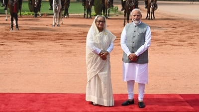 Modi and Hasina are set to engage in extensive discussions on Saturday, during which they are expected to finalise various agreements for cooperation across multiple sectors. (Arvind Yadav/HT Photo) Modi and Hasina are set to engage in extensive discussions on Saturday, during which they are expected to finalise various agreements for cooperation across multiple sectors. (Arvind Yadav/HT Photo)