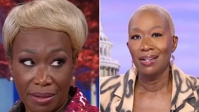 Reid, a black conservative journalist well-known for her bleach-blond combover, has frequently been likened to Trump's distinctive hairstyle. (X) Reid, a black conservative journalist well-known for her bleach-blond combover, has frequently been likened to Trump's distinctive hairstyle. (X)