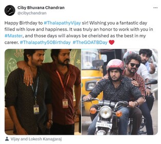 Ciby Bhuvana Chandran shared pictures with Vijay. Ciby Bhuvana Chandran shared pictures with Vijay.