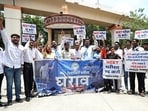 National Students Union of India (NSUI) supporters stage a protest against ongoing NEET UG and NET examination issue, in Nagpur. National Students Union of India (NSUI) supporters stage a protest against ongoing NEET UG and NET examination issue, in Nagpur.