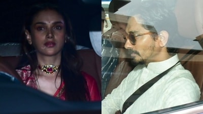 Aditi Rao Hydari, Siddharth were clicked attending Sonakshi Sinha, Zaheer Iqbal's wedding. Aditi Rao Hydari, Siddharth were clicked attending Sonakshi Sinha, Zaheer Iqbal's wedding.