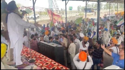 Commotion witnessed at the Shambhu protest site on Sunday. (HT Photo)