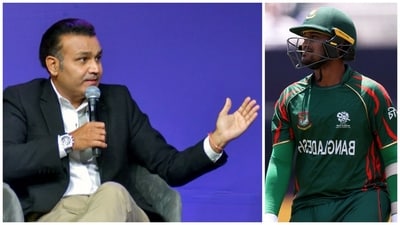 Sehwag targetted Shakib after India's big win over Bangladesh (ANI-AFP) Sehwag targetted Shakib after India's big win over Bangladesh (ANI-AFP)