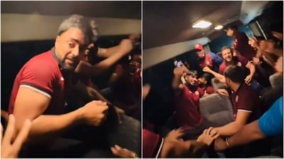 Rashid Khan and other Afghanistan stars celebrate their win over Australia (X) Rashid Khan and other Afghanistan stars celebrate their win over Australia (X)