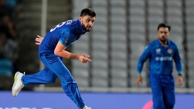 Afghanistan's Naveen-ul-Haq bowls against Papua New Guinea during an ICC Men's T20 World Cup cricket match at Brian Lara Cricket Academy in Tarouba (PTI) Afghanistan's Naveen-ul-Haq bowls against Papua New Guinea during an ICC Men's T20 World Cup cricket match at Brian Lara Cricket Academy in Tarouba (PTI)