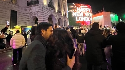 Jasmine and Sidhartha Mallya rang in New Year 2024 together in London. Sharing a picture of them kissing on a street, she wrote in her caption, "January (blue heart emojis)." Jasmine and Sidhartha Mallya rang in New Year 2024 together in London. Sharing a picture of them kissing on a street, she wrote in her caption, "January (blue heart emojis)."
